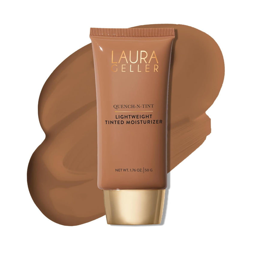 LAURA GELLER NEW YORK Quench-n-Tint Lightweight Tinted Moisturizer, Porcelain/Fair - Sheer to Light Buildable Coverage - Natural Glow Finish - Lightweight Formula - Hydratant Teinte