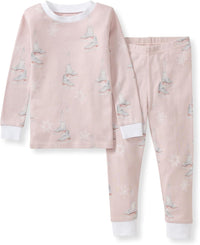 Burt's Bees Baby Girls' Pajamas, 2-Piece Long Sleeve Tee and Pants Organic Cotton PJ Set