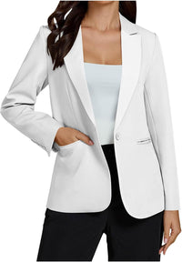 Interview Blazers for Women Dressy Casual Long Sleeve Business Outfits Notch Collar Open Front Work Office Jackets