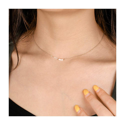 Turandoss Dainty Layered Choker Necklace, Handmade Y Pendant Necklace Multilayer Bar Disc Necklace Adjustable Layering Choker Necklaces for Women