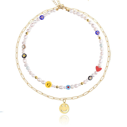Natural Freshwater Pearl Fun Flirty Beaded Choker Necklace Handmade Summer Boho Jewlery Gifts for Women Teen