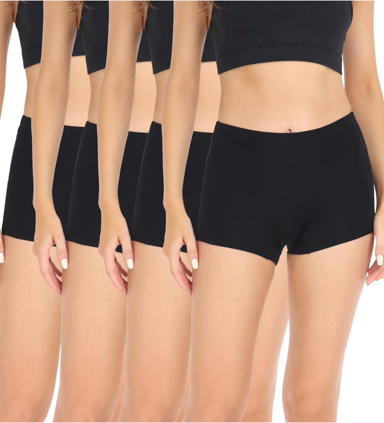 wirarpa Women's Boyshorts Panties Cotton Boxer Briefs for Ladies Underwear Shorts with Cotton Crotch 4 Pack