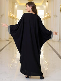 RanRui Women's Embroidered Kaftan Dresses Beach Blouse Cotton Gold Embroidery Holiday Robe Plus Size Caftans Kaftan Dress