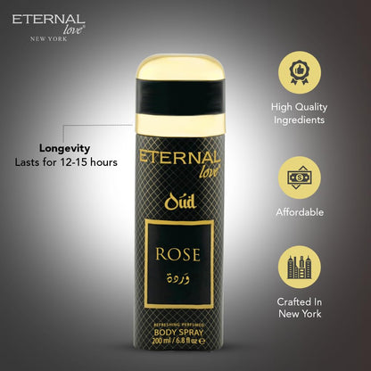 Eternal Love Amber Oud - Long Lasting Unisex Eau de Parfum - Warm Woody Oriental Fragrance with Oud & Amber - Dubai Inspired Arabic Scent - 3.4oz