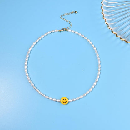 Natural Freshwater Pearl Fun Flirty Beaded Choker Necklace Handmade Summer Boho Jewlery Gifts for Women Teen