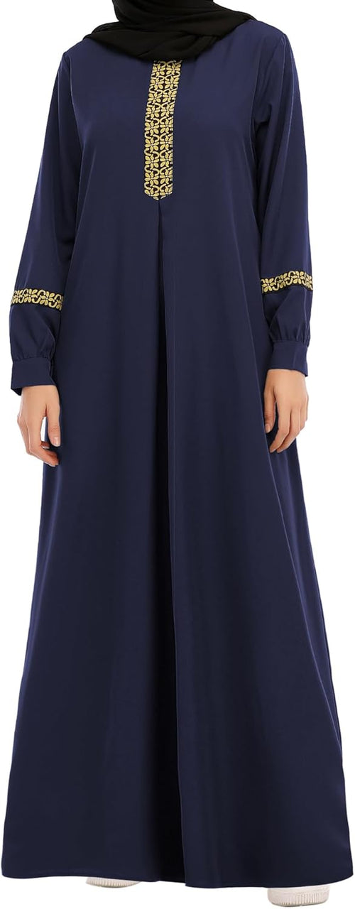 WSPLYSPJY Womens Muslim Abaya Dress Zipper Islamic Robe Pockets Maxi Prayer Clothes with Hijabs