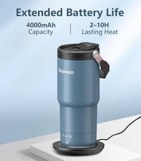 Self-Heating Travel Mug 20oz, Temperature-Controlled Coffee Warmer Mug, Smart Travel Coffee Mug Keep Coffee Drinks Hot, Heated Mug Great for Driver Outdoor Fits Car Cup Holders