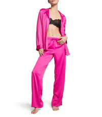 Victoria's Secret Satin Pajama Set, Long Sleeve Button Down Shirt & Pants, Sleepwear for Women (XS-XXL)