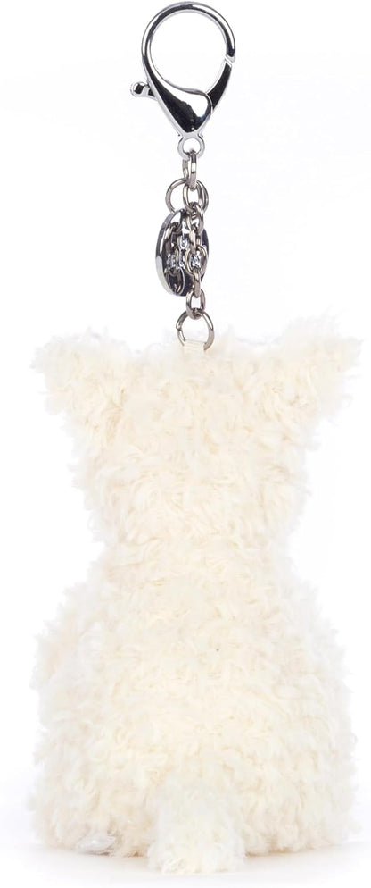 Jellycat Munro Scottie Dog Bag Charm, 4 inches - Dogs and Puppies Plush Keychain - Great Gift Idea