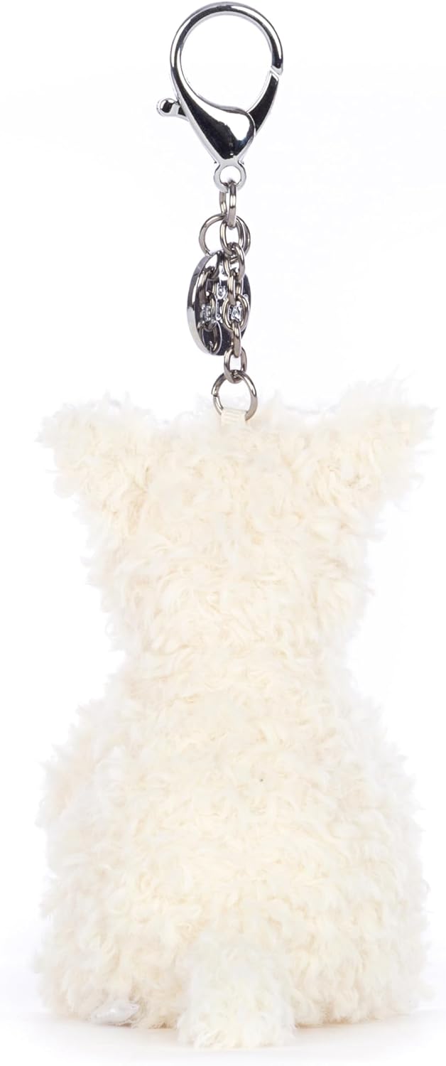Jellycat Munro Scottie Dog Bag Charm, 4 inches - Dogs and Puppies Plush Keychain - Great Gift Idea