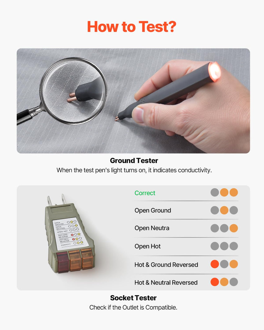 VEVOR Grounding Sheets, Queen Size, 95% Cotton + 5% Pure Silver Fiber, Earth Grounded Fitted Bed Sheets, with Grounding Cord & Tester, for Improved Sleep & Wellness (Gray, Queen - 60 x 80 x 13 in)