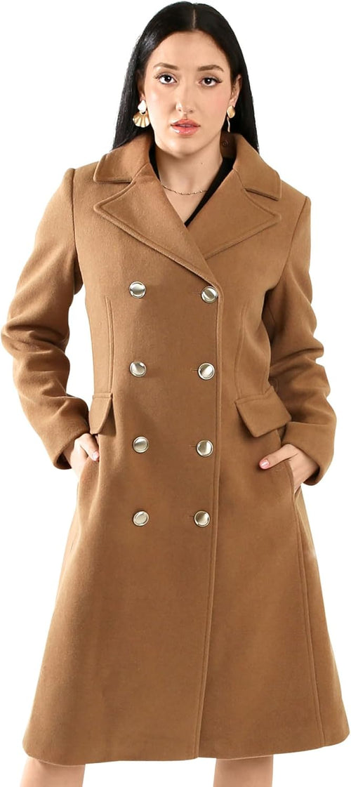 Vince Camuto Winter Coats - Women Double-Breasted Faux Collar Wool Womens Jacket