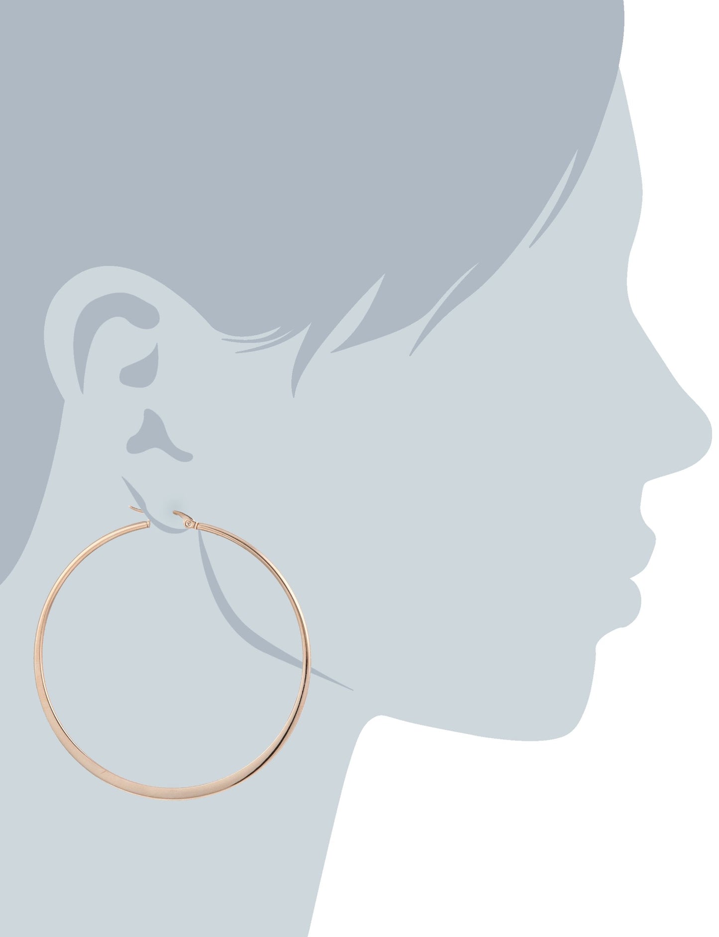 Amazon Essentials Gold Plated or Stainless Steel Flattened Hoop Earrings
