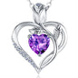 Women's Heart Pendant Necklace – 1.2CT Moissanite or Lab-Grown Sapphire, Ruby & Emerald