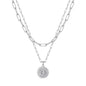 Yoosteel Layered Initial Necklaces for Women Trendy - 14K Gold-Plated Dainty Layering Paperclip Chain Coin Initial Necklace Jewelry Gifts for Women Mom Wife Teen Girls