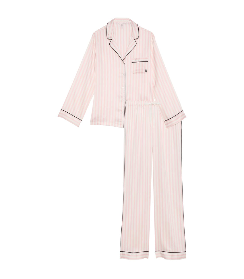 Victoria's Secret Satin Pajama Set, Long Sleeve Button Down Shirt & Pants, Sleepwear for Women (XS-XXL)