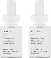 Pura & Brooklyn Candle Studio Home Scent Refill - Smart Air Diffuser - Up to 120-Hours of Luxury Fragrance per Refill - Home Essential - Clean & Safe Diffuser Fragrance - 2 Pack, Santorini