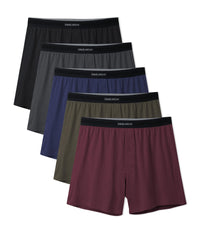 DAVID ARCHY Combed Cotton Boxers for Men Soft Underwear Mens Boxers Knit Boxer Shorts for Men Pack