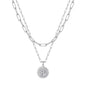 Yoosteel Layered Initial Necklaces for Women Trendy - 14K Gold-Plated Dainty Layering Paperclip Chain Coin Initial Necklace Jewelry Gifts for Women Mom Wife Teen Girls