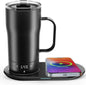 Smart Self Heating Coffee Mug 18 Oz Temperature Control Heated Coffee Mug App Controlled Warmer Mug 5-10 Hour LED Display Keep Coffee Hot All Day Fast Wireless Charger Base Jade Green