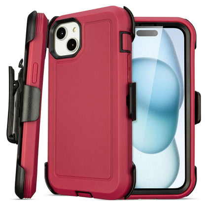 for Black iPhone 15 Case with Belt Clip, Shockproof Heavy Duty Rugged, 3 Layers of Sturdy,Anti-Drop, Military-Grade Defender Cover for iPhone 15 Case Black