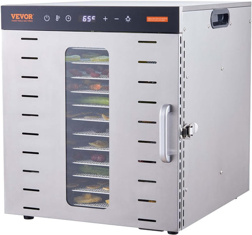 VEVOR Food Dehydrator, 10 Trays Stainless Steel Food Dehydrator Machine, 1000W Dehydrators with Digital Adjustable Timer & Temp, Dehydrator for Jerky Herb Meat Beef Fruit Dog Treats and Vegetables