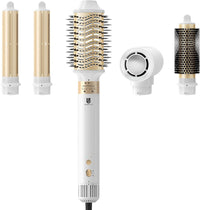 Hair Dryer Brush Air Styler: Dual Voltage 7 in 1 Ionic Multi Styling Tools with Hot Air Straightener, Auto Wrap Curlers, Frizz-Free Volumizer, Fast Blow Drying Curling Straightening and Smoothing
