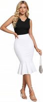 Hybrid & Company Women's Techno/Scuba Stretchy Office Pencil Skirt Made in USA
