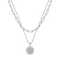 Yoosteel Layered Initial Necklaces for Women Trendy - 14K Gold-Plated Dainty Layering Paperclip Chain Coin Initial Necklace Jewelry Gifts for Women Mom Wife Teen Girls