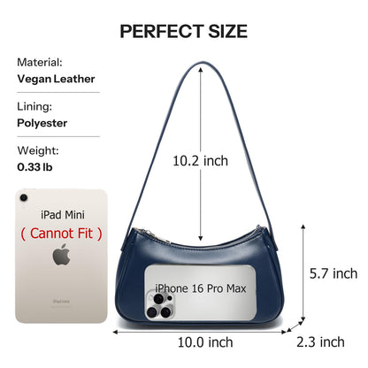 Small Shoulder Bag for Women Cute Mini Purse Trendy Vegan Leather Y2k Crescent Handbag