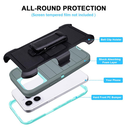 Phone Cases for iPhone 12 Pro Max Case Black with Belt Clip,3 Layers of Sturdy,Military Grade Shockproof ProMax Holster Protective Cases for Heavy Duty iPhone 12 Pro Max Phone Case Black Blue