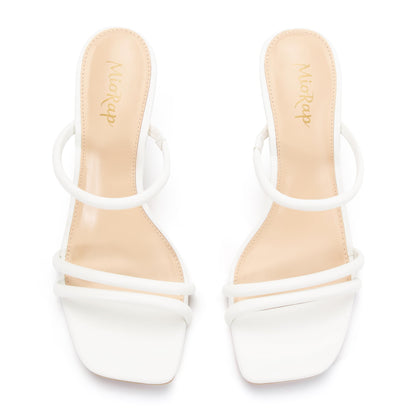 Heels for Women Square Open Toe Strappy Mules Women's Heeled Sandals Summer Dressy Comfort Sexy Shoes Weeding Party