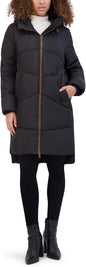 Andrew Marc womens Baisley Water Resistant High Low Relaxed Puffer
