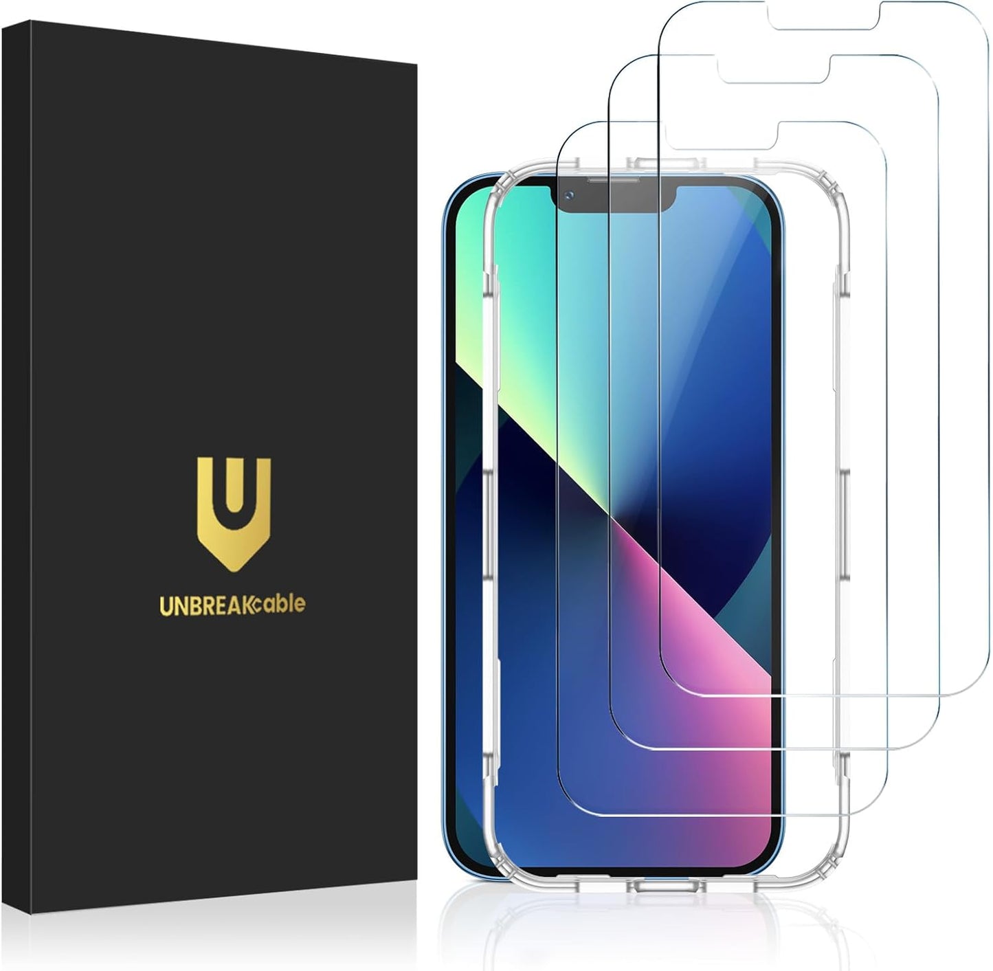 UNBREAKcable 3-Pack Screen Protector for iPhone 16 Pro, Double Shatterproof Tempered Glass [Easy Installation Frame] [9H Hardness] [99.99% HD Clear] [Case Friendly] for iPhone 6.3 inch