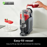 Ninja FS301 Professional Maker with RapidChill Technology, 88 oz Drink & Slushie Machine, 5 Preset Programs, Frozen Margaritas, Frappés, and More, Premium Accents, Black (Renewed)