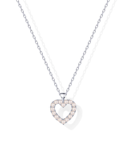 PAVOI 14K Gold Plated Cubic Zirconia Heart Necklace | Cute Dainty Love Pendant Necklaces for Women - Valentines Day Trendy Jewelry