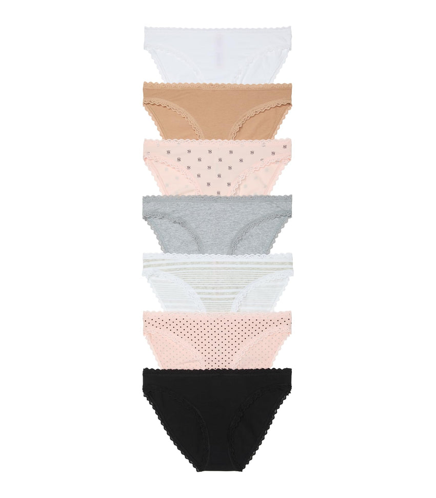 Victoria's Secret Women's Cotton Bikini Underwear, Moderate Coverage Panties for Women, Multi Pack (XS-XXL)