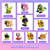 HOGOKIDS 60 Kinds Party Favors for Kids, 20 Pack 3-in-1 Animals Building Block Toy Sets for Goodie Bags Stocking Stuffer Classroom Prizes Birthday Christmas Easter Gifts for Boys Girls Ages 6-12+