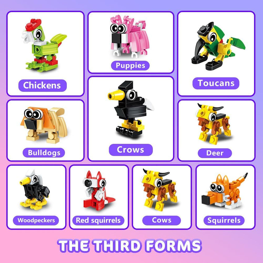 HOGOKIDS 60 Kinds Party Favors for Kids, 20 Pack 3-in-1 Animals Building Block Toy Sets for Goodie Bags Stocking Stuffer Classroom Prizes Birthday Christmas Easter Gifts for Boys Girls Ages 6-12+