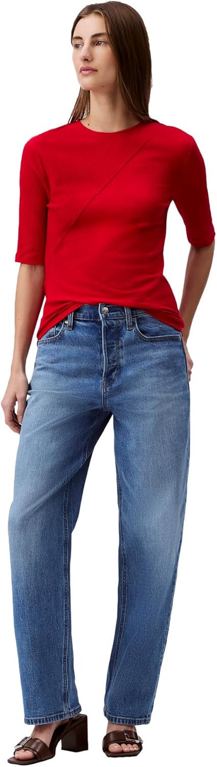 Calvin Klein Women's Textured Knit 3/4 Sleeve Top