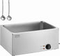 VEVOR Commercial Food Warmer, 1500W Electric Stainless Steel Steam Food Warmer with Lid, 6-Pan Fast Heating Countertop Buffet Bain Marie with Soup & Perforated Ladles, for Catering, Restaurant, Party