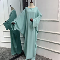 Muslim Dress for Women Pakistani Kaftan Abaya Robe + Hijab Arabic Islamic Prayer Clothes Dubai Outfits