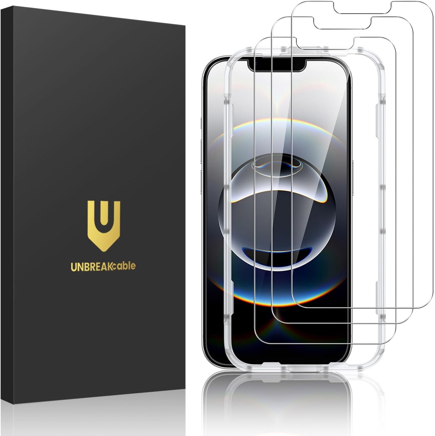 UNBREAKcable 3-Pack Screen Protector for iPhone 16 Pro, Double Shatterproof Tempered Glass [Easy Installation Frame] [9H Hardness] [99.99% HD Clear] [Case Friendly] for iPhone 6.3 inch