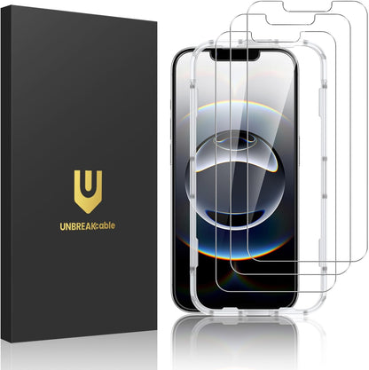 UNBREAKcable 3-Pack Screen Protector for iPhone 16 Pro, Double Shatterproof Tempered Glass [Easy Installation Frame] [9H Hardness] [99.99% HD Clear] [Case Friendly] for iPhone 6.3 inch