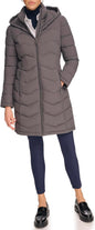 Calvin Klein womens Long Chevron Bib-front Light-weight Jacket
