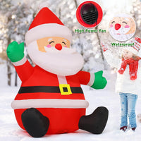 GOOSH 5 FT Christmas Inflatables Santa Claus Outdoor Decorations Blow Up Yard Sitting Santa Claus with Built-in LEDs for Holiday Xmas Garden Lawn Decor
