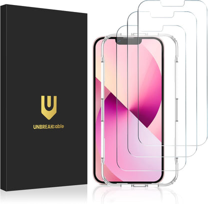 UNBREAKcable 3-Pack Screen Protector for iPhone 16 Pro, Double Shatterproof Tempered Glass [Easy Installation Frame] [9H Hardness] [99.99% HD Clear] [Case Friendly] for iPhone 6.3 inch