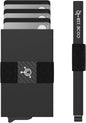 CODE 118 Wallet - Premium Automatic Smart Wallet, RFID Blocking, Pop Up Mens Minimalist Metal Wallet, 6061-T6 Aerospace-Grade Aluminum, Genuine 3K Carbon Fiber (Classic, Slate Grey)