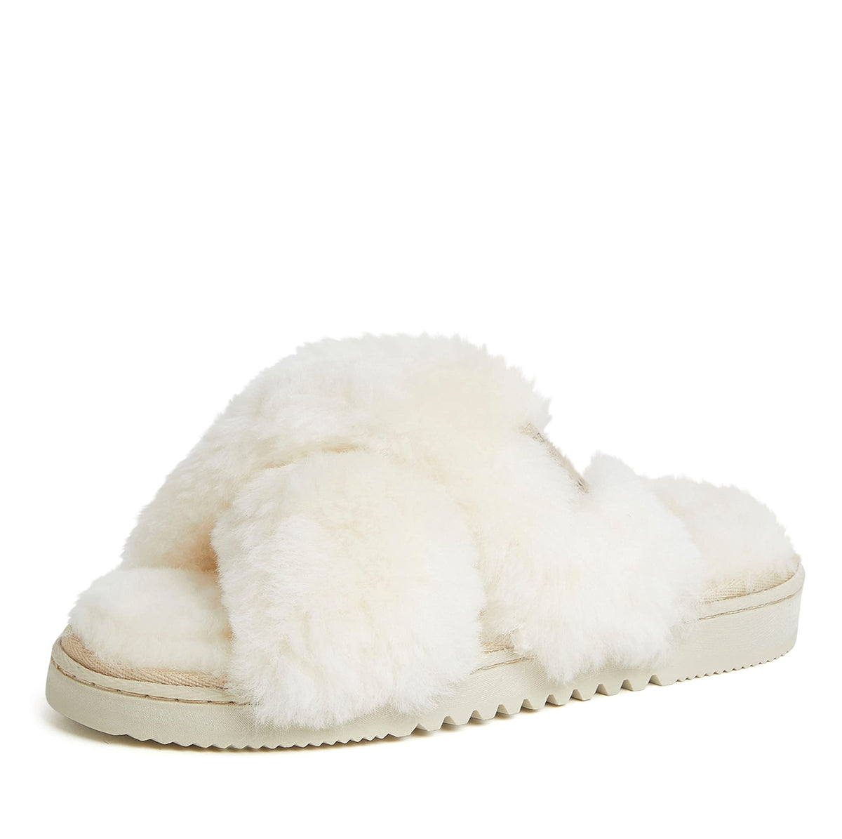 Fireside By Dearfoams Womens Newcastle Crossband All Over Shearling Easy On/Off Slide Slipper, Cream, 8 USFireside By Dearfoams Womens Newcastle Crossband All Over Shearling Easy On/Off Sl…