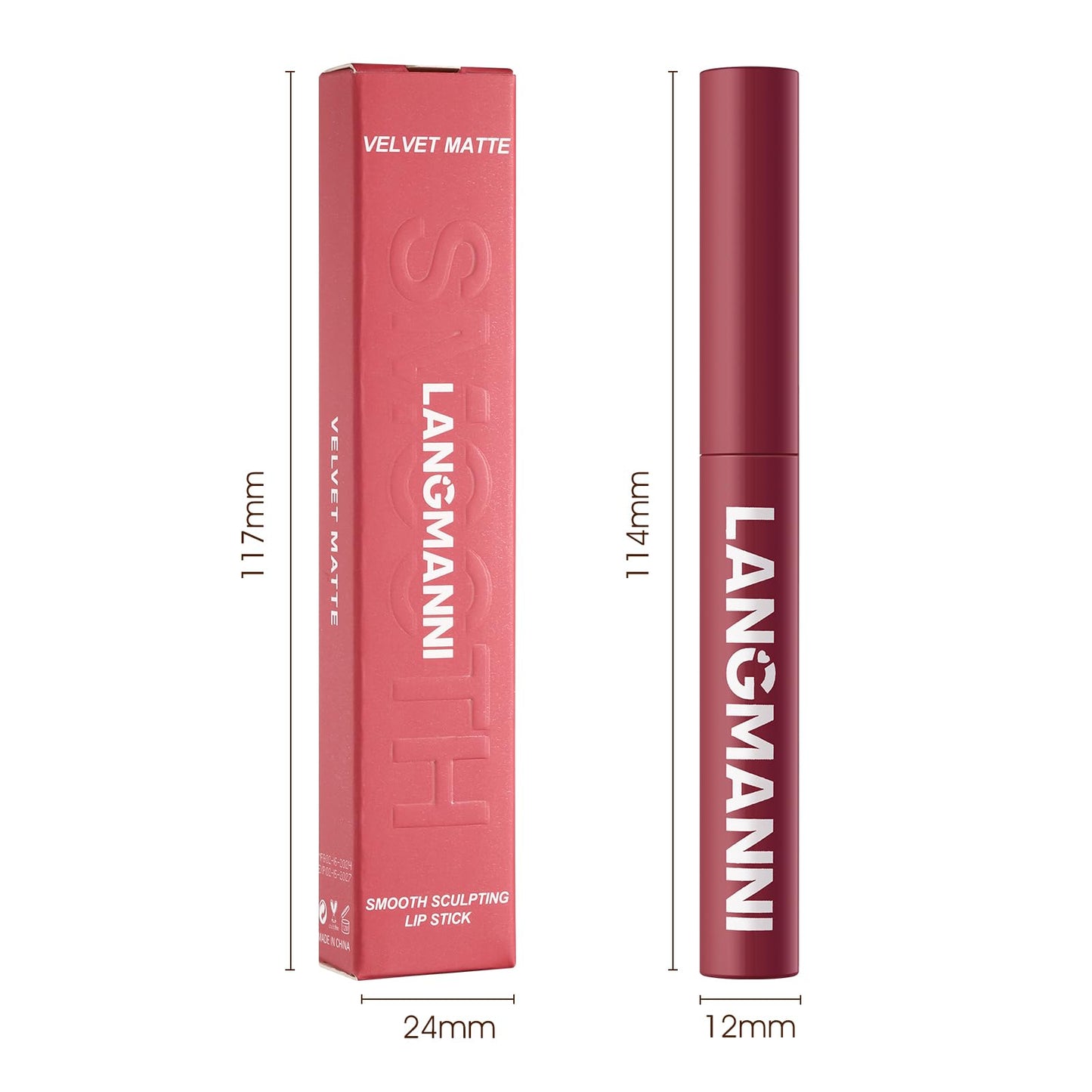 Jolilab 12Pcs Velvet Matte Lipstick Nude Matte Soft Dark Color Stick High Pigmented Long-Lasting Waterproof Lip Stick Lip Balm Beauty Cosmetics Gift for Girls and Women(01#-12#)